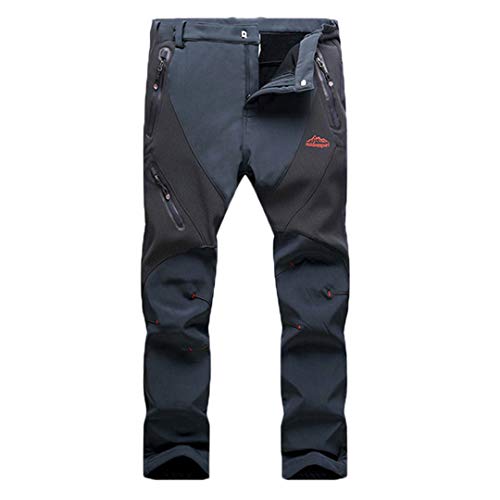 Camping Shan Lana de Invierno Hombres térmicos Mujeres Pantalones Impermeables Pantalones Deportivos para Acampar Pantalones Senderismo para Acampar 5XL Tallas Grandes Men Gray 5XL