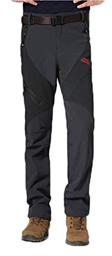 Camping Shan Lana de Invierno Hombres térmicos Mujeres Pantalones Impermeables Pantalones Deportivos para Acampar Pantalones Senderismo para Acampar 5XL Tallas Grandes Men Gray 5XL