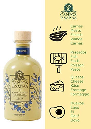 CAMPOS DE SANAA .- Aceite de oliva Virgen Extra con aroma natural a Humo de Roble (250ml).