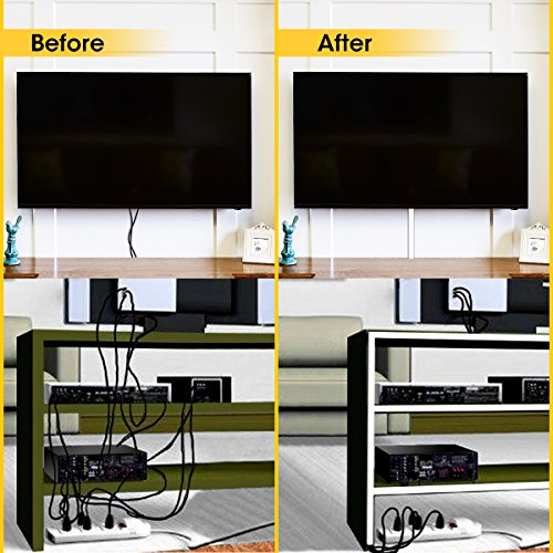 Canal de Cable, Stageek Sistema de gestión de Cable, Canal de Cnalización de Cables de ranura abierta, Cables de cables ordenados para uso en el hogar y la oficina, 9x39cm, Blanco