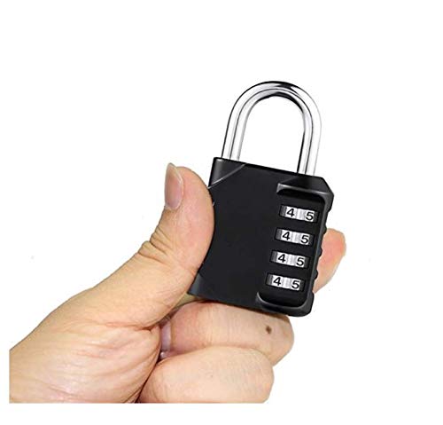 Candado de seguridad con bloqueo de combinación [Paquete de 2] Dial suave de 4 dígitos de IVALLEY (Rojo y negro)