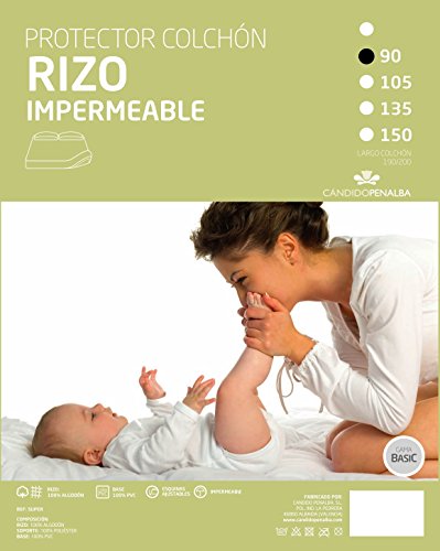 Cándido Penalba Protector de colchón Super, 75% algodón, 25% poliéster, Blanco, 135_x_190_cm