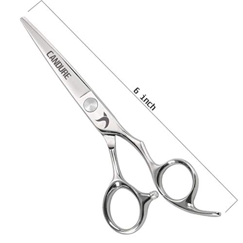 Candure Tijeras de Peluquería Profesional Barbero - 5.5'' Acero Inoxidable Tijera de Peluquero y Tijeras Entresacar Conjunto con Peine