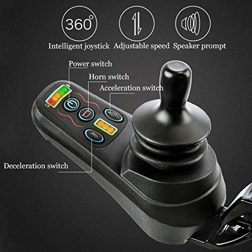 CANDYANA Silla de Ruedas eléctrica Plegable Silla de Ruedas eléctrica Ligero 16Kg Batería de Litio extraíble Pasamanos Protección Doble