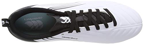Canterbury Speed 3.0 Firm Ground, Zapatillas para Rugby para Hombre, Blanco Negro Angel Azul, 43 EU