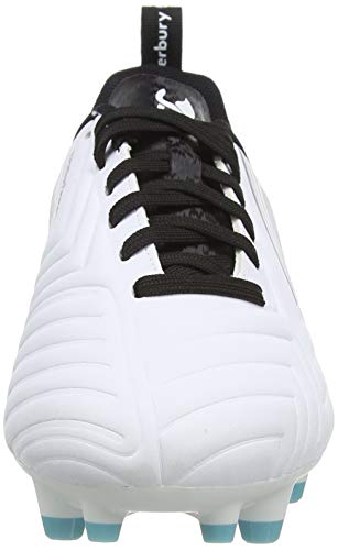 Canterbury Speed 3.0 Firm Ground, Zapatillas para Rugby para Hombre, Blanco Negro Angel Azul, 43 EU