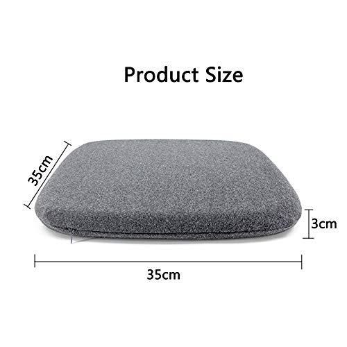 CAOXN Cojines de Silla de algodón con Memoria de Rebote Lento, Taburete, Almohadilla para el Trasero, Taburete de Bar, Oficina, casa Club, Piso, cojín Cuadrado de Color sólido,Dark Gray,35x35x3cm