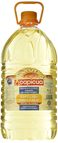 Capicua - Aceite refinado de girasol alto oleico 80%, 5 L