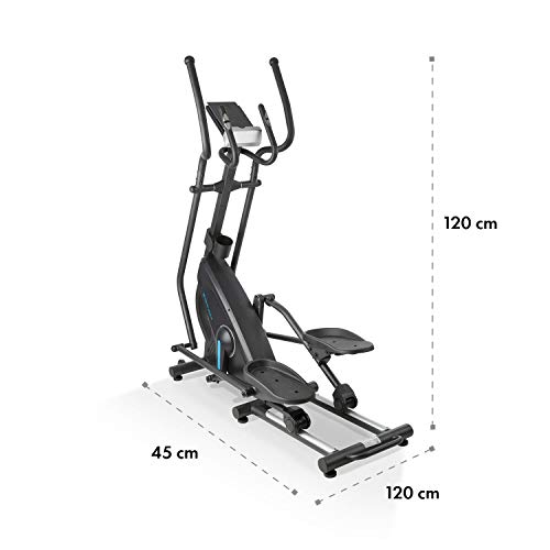 CAPITAL SPORTS Helix Star MR Bicicleta elíptica con ordenador - Máquina de correr elíptica , Bluetooth , 32 niveles , Aplicación móvil , Inercia de 21 kg , Soporte para tablet , Pulsómetro , Negro