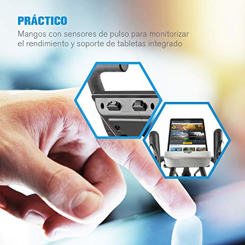 CAPITAL SPORTS Helix Star MR Bicicleta elíptica con ordenador - Máquina de correr elíptica , Bluetooth , 32 niveles , Aplicación móvil , Inercia de 21 kg , Soporte para tablet , Pulsómetro , Negro