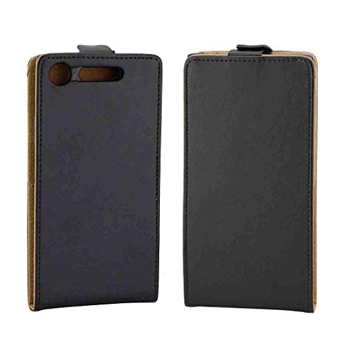 CAPOOK/For Sony Xperia XZ1 TPU Estilo de Visita Vertical del Caso del tirón del Cuero de protección con Ranura for Tarjeta (Negro) Personalizado (Color : Black)