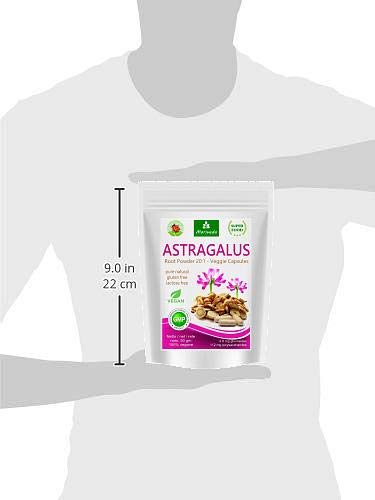 Cápsulas de Astrágalo (112 mg de polisacáridos y 0,8 mg de glucósidos) Tragant Tragacantha Membranaceus polvo de raíz - producto vegetal de calidad (1x90 cápsulas)