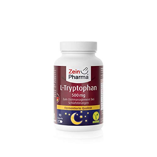 Cápsulas de L-Triptófano para un sueño saludable de ZeinPharma® Productor Alemán (90 cápsulas)