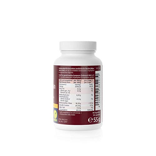 Cápsulas de L-Triptófano para un sueño saludable de ZeinPharma® Productor Alemán (90 cápsulas)