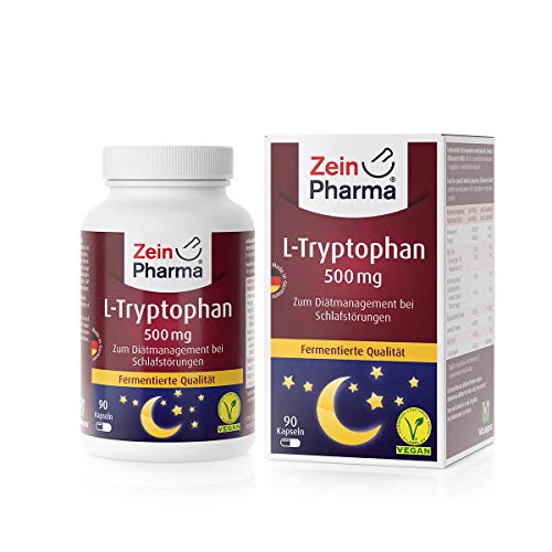 Cápsulas de L-Triptófano para un sueño saludable de ZeinPharma® Productor Alemán (90 cápsulas)