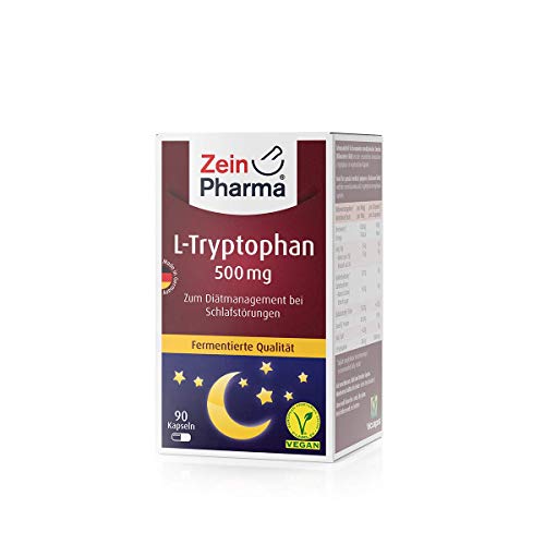 Cápsulas de L-Triptófano para un sueño saludable de ZeinPharma® Productor Alemán (90 cápsulas)