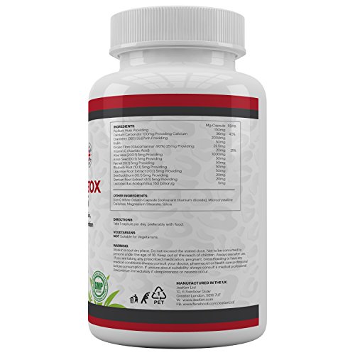 CÁPSULAS DE LIMPIAR COLON - 90 COLON CLEANSE Aloe Detox Cleanser de Depurador de Higado - Alimenticio Vegetal a Base de Cáscara de Psyllium, Inulina, Probióticos y Aloe Vera Para Eliminar Toxinas