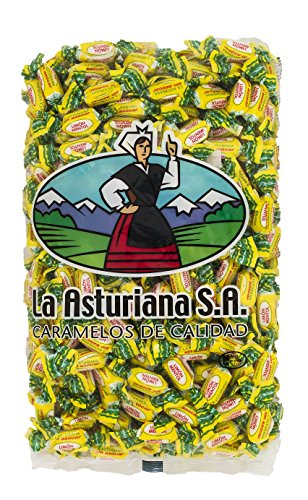 Caramelos Limón Mentol Sin Azúcar La Asturiana - Caramelo duro que combina el sabor del eucalipto con la fuerza del limón, SIN AZÚCAR y sin gluten, bolsa de 1 kilo