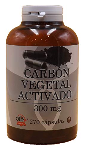 Carbon vegetal activado activo 300 mg Obire 270 capsulas mejora la disgestión, contra la acidez, para el mal aliento, para los gases, intoxicaciones