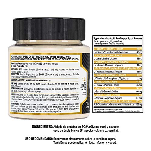 CARBS OFF bloqueador de carbohidratos y grasas para adelgazar – Inhibidor de carbohidratos para ayudar en dietas de pérdida de peso – Suplemento en polvo para comidas 100% vegano – 70 gramos