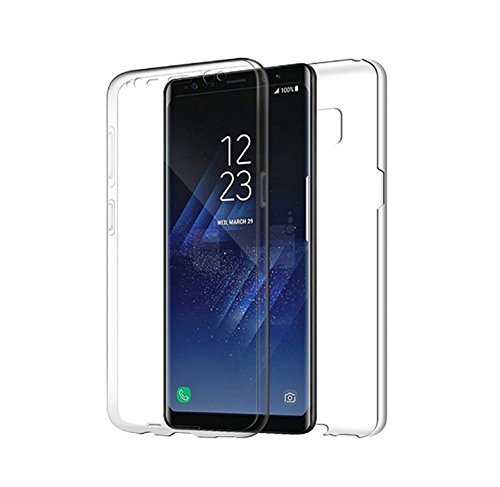 CARCASA 360 Compatible con [ Samsung Galaxy A8 / 2018 ] FUNDA DE SILICONA DELANTERA + TRASERA RIGIDA DOBLE 100% TRANSPARENTE doble cara proteccion total y completa