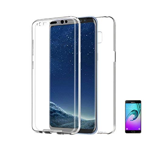 CARCASA 360 Compatible con [ Samsung Galaxy A8 / 2018 ] FUNDA DE SILICONA DELANTERA + TRASERA RIGIDA DOBLE 100% TRANSPARENTE doble cara proteccion total y completa