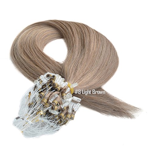 Cargador de batería portátil del anillo de bucle de # de 20 Human para el pelo de extensión de - marrón claro y amarillo-20 con tiras de-de grado de AAA-REMY para el pelo