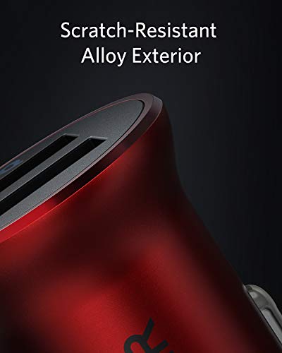 Cargador de coche, Anker Mini 24 W 4,8 A metal Dual USB cargador de coche, PowerDrive 2 aleación Flush Fit adaptador de coche con LED azul, para iPhone XR/Xs/Max/X/8/7/Plus, iPad Pro/Air 2/Mini y más