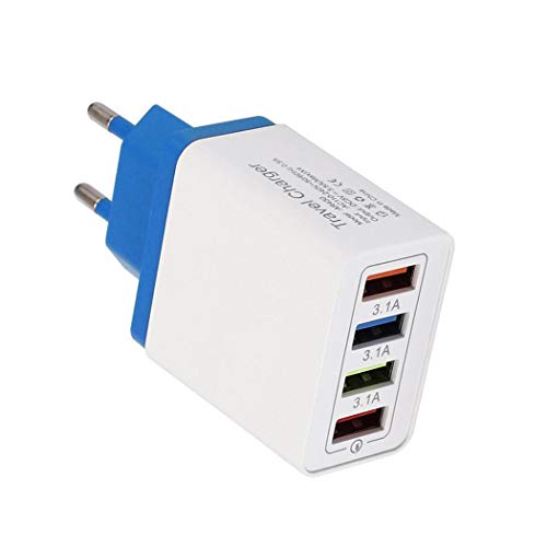 Cargador de color, Cargador universal 3.5A-4USB，adecuado para Depiladoras de luz pulsada (azul marino)