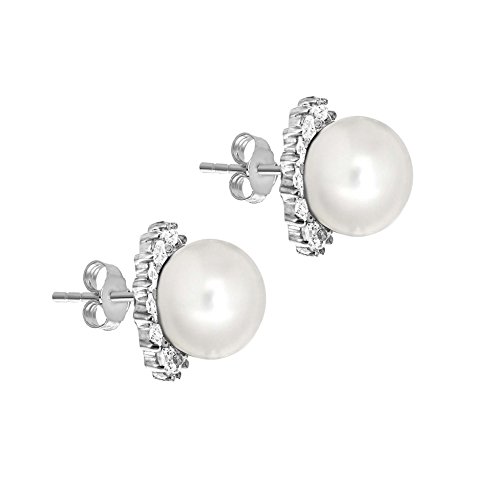 Carissima Gold Pendientes de mujer con oro blanco de 9 K (375/1000), circonita