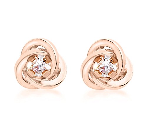 Carissima Gold Pendientes de mujer con oro rosa de 9 K (375), circonita blanco