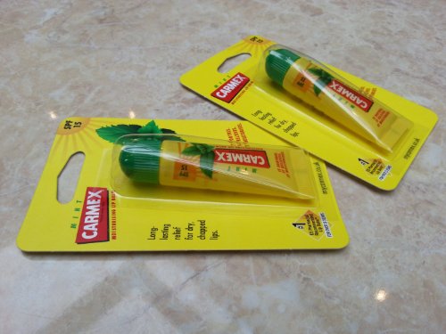 Carmex – menta Tubo de protector labial hidratante – SPF15 – 10 G (, 2 unidades)