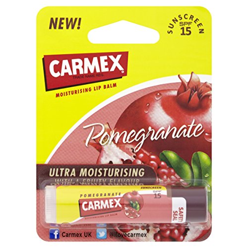 Carmex POMEGRANATE Ultra Moisturising Lip Balm SPF15 For Dry, Cracked Lips 4.25g