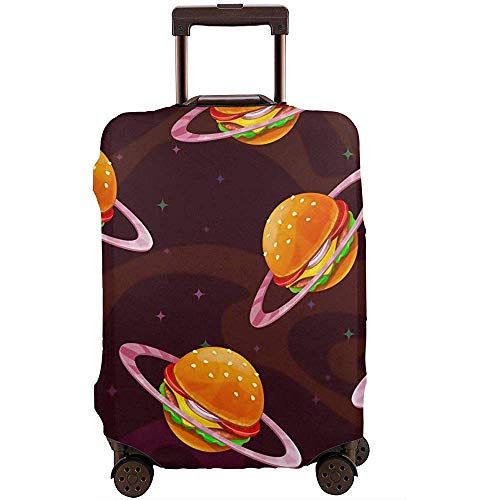 Carneg Funda de Equipaje de Viaje Burger Food Planet Funda de Maleta Protector Se Adapta a Equipaje de 22-24 Pulgadas Funda de Equipaje