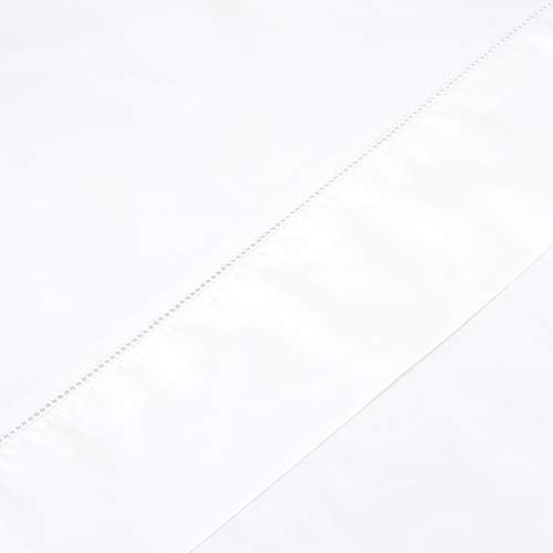 Carrefour Tex - Juego de Sábanas 3 Piezas Algodón Percal Liso Vainica 105 cm Blanco