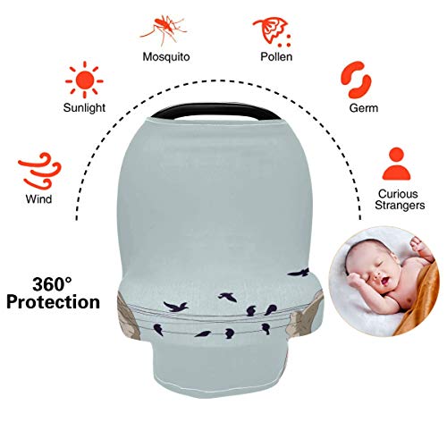 Carseat Canopy Nursing Cover Ambas manos juegan Spiderlike There Baby Canopy Car Seat Cover para niños Nursing Car Seat Cover Girl Baby Baby Cover para trona Protege a los bebés y las madres que amam