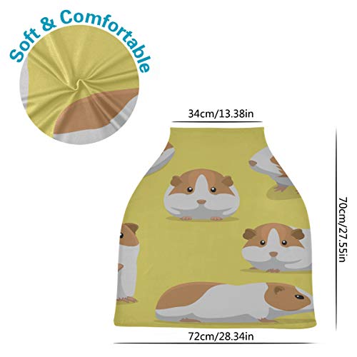 Carseat Nursing Cover Cartoon Cute Guinea Pig Cojín de asiento de carro para bebés Boy Asiento de carro Canopy Stretchy Baby Carro de compras Cover Girl Protege a bebés y madres lactantes Baby Showe