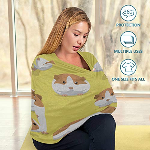 Carseat Nursing Cover Cartoon Cute Guinea Pig Cojín de asiento de carro para bebés Boy Asiento de carro Canopy Stretchy Baby Carro de compras Cover Girl Protege a bebés y madres lactantes Baby Showe