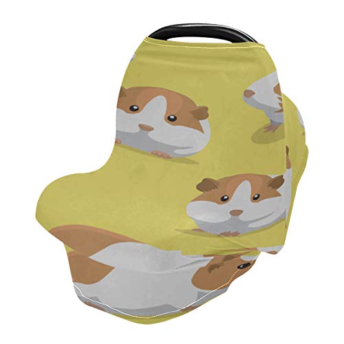 Carseat Nursing Cover Cartoon Cute Guinea Pig Cojín de asiento de carro para bebés Boy Asiento de carro Canopy Stretchy Baby Carro de compras Cover Girl Protege a bebés y madres lactantes Baby Showe