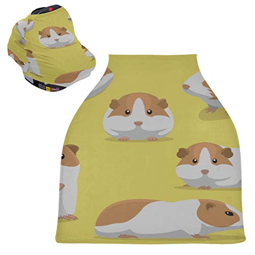 Carseat Nursing Cover Cartoon Cute Guinea Pig Cojín de asiento de carro para bebés Boy Asiento de carro Canopy Stretchy Baby Carro de compras Cover Girl Protege a bebés y madres lactantes Baby Showe