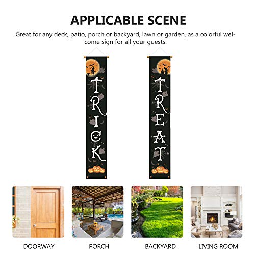 Cartel colgante de Halloween para parejas, trucos o tratos, decoración de pórtico de Halloween, decoración de puerta de Halloween, cortina de puerta de Halloween,festival de fantasmas,cortina colgante