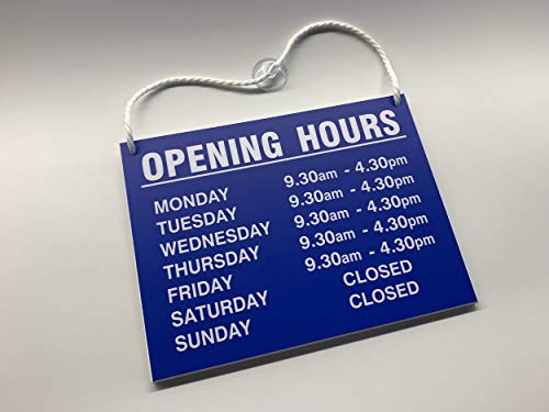 Cartel con horarios de apertura, para colgar