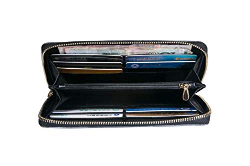 Cartera con cremallera alrededor de la mujer y el embrague de teléfono, rosa cerdo nariz de viaje, bolso de mano de piel de embrague organizador de tarjetas de muñeca