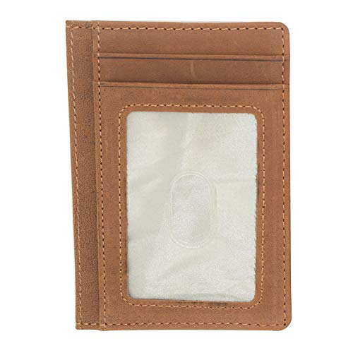 Cartera de bolsillo de piel grabada, con bloqueo RFID minimalista para tarjetas delgadas, regalo personalizado para mi papá