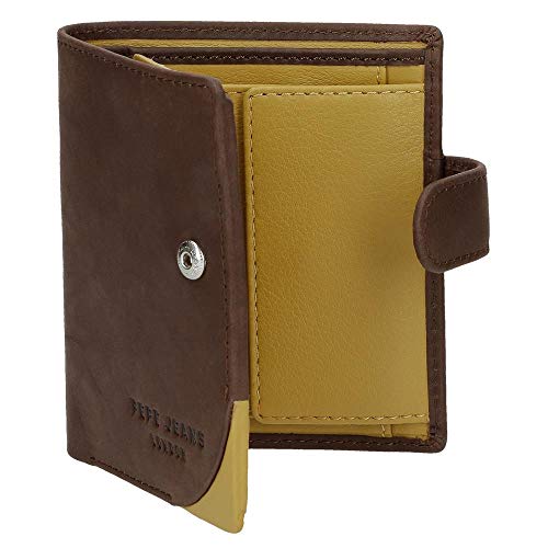 Cartera Pepe Jeans Arrow vertical con cierre de clic marrón