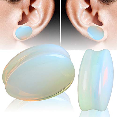 Cartilage Helix Stud Earrings 1 par de lágrima piedra natural medidores de oreja tapones de huevo en forma de oreja túneles tapones conjunto de joyas para mujeres damas hombres 5mm-25mm Pendientes Pie