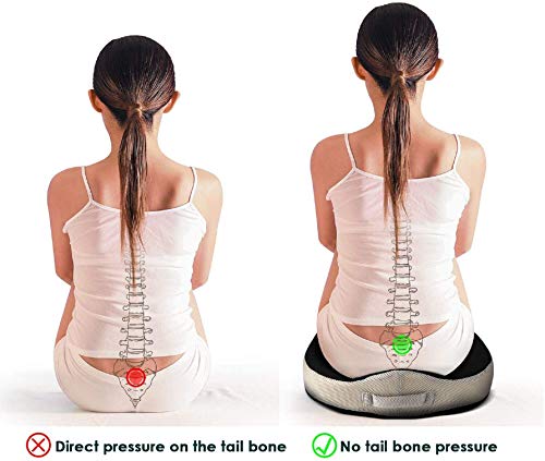 Carttiya Cojin Coxis para Silla de Oficina, Cojines para Sillas de Espuma de Memoria para Coche, Oficina, Computadora, Silla de Ruedas, Funda Lavable a Máquina