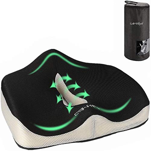 Carttiya Cojin Coxis para Silla de Oficina, Cojines para Sillas de Espuma de Memoria para Coche, Oficina, Computadora, Silla de Ruedas, Funda Lavable a Máquina