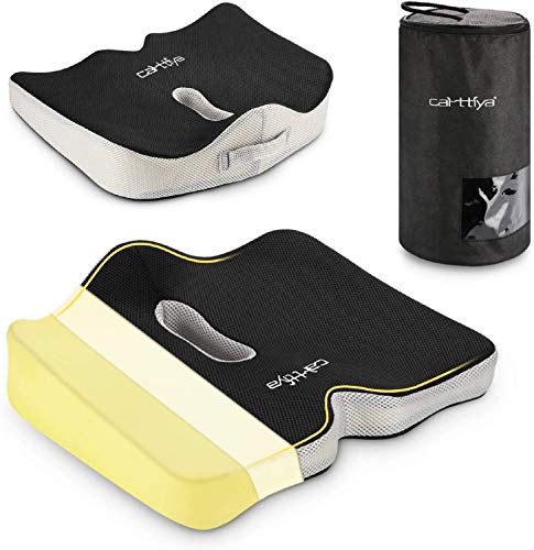 Carttiya Cojín Coxis para Silla Oficina Cojín Ergonómico de Dimensión Grande para Silla de Ruedas, Gamer, Coche, (Grande)