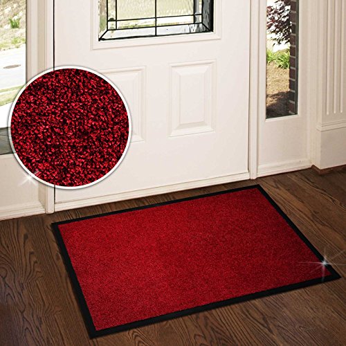 casa pura Alfombras Entrada casa - Alfombras de Vinilo | Felpudo Mono | Tapete Exterior o Interior | Lavable | Diversos Colores (Rojo, 60x90 cm)
